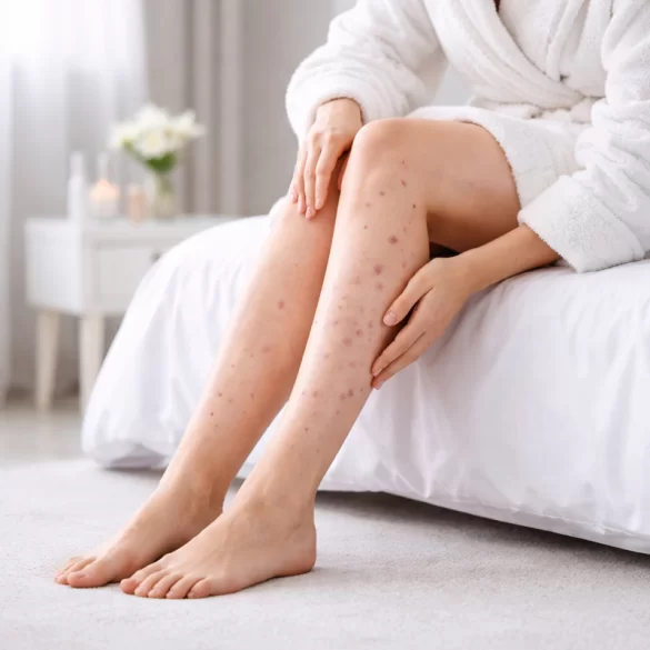 Fioletowe krosty na nogach