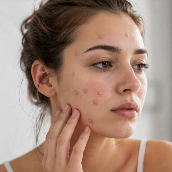 Krosty z wodą na twarzy