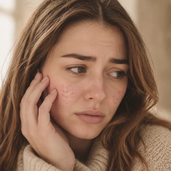 Krosty z zimna na twarzy