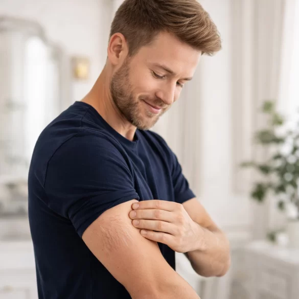 Rozstępy na bicepsie